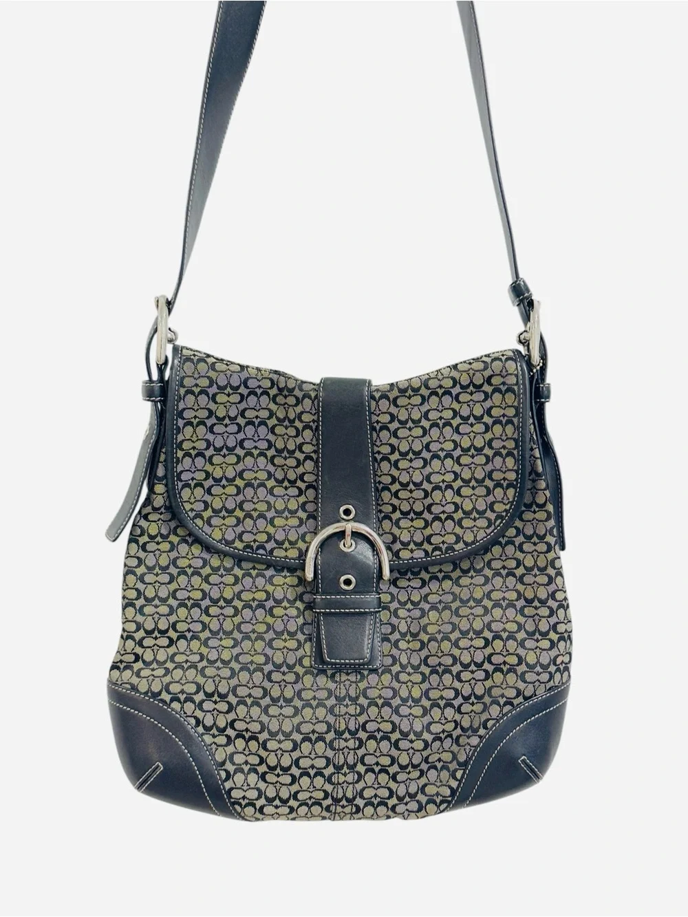 COACH VINTAGE SOHO JACQUARD Black and Gray Patterned Women's Bag.